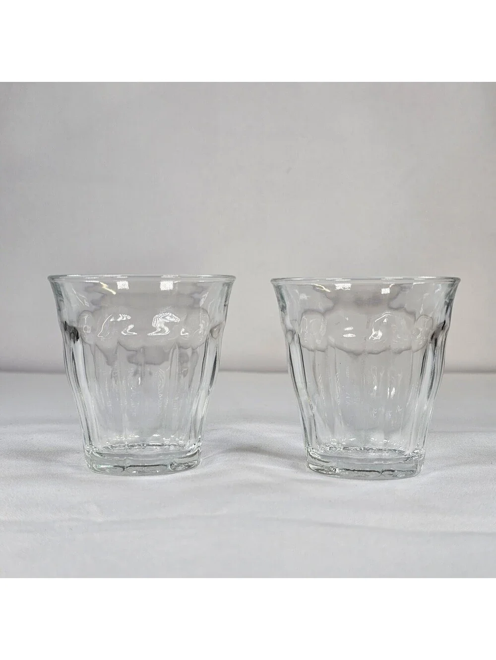 Duralex Picardie Clear Tempered Glass Tumblers Set of 2 Made in France 3.125oz